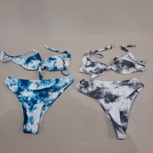 30 X BRAND NEW TIE DYED PRINT BIKINIS IN BLUE AND GREY SIZE S- M -L-XL