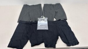 650 X BRAND NEW F&F GREY SCHOOL SHORTS AND 70 X PAIRS OF CYCLING SHORTS IN VARIOUS SIZES