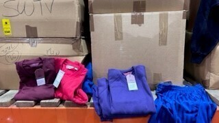 200+ BRAND NEW MIXED SCHOOL WEAR I.E WINTERBOTTOMS SWEATSHIRTS IN RED-MARRON PURPLE AND BLUE - WINTERBOTTOMS P.E SHORTS - ETC IN VARIOUS SIZES