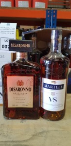 11 X BRAND NEW MIXED ALCOHOL LOT CONTAINING 5X DISARONNO LIQUEUR 700ML - 6X MARTELL COGNAC 70CL