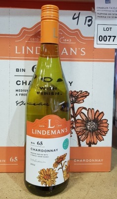 18 X BRAND NEW BOXED LINDEMANS BIN 65 CHARDONNAY 2022 750ML IN 3 BOXES