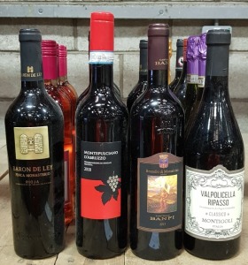 18 X BRAND NEW MIXED WINE LOT CONTAINING BARON DE LEY RIOJA - MONTEPULCIANO DABRUZZO - BRUNELLO DI MONTALCINO - VALPOLICELLA RIPASSO ETC ALL 750 ML