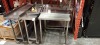 4 PIECE STAINLESS STEEL PREP TABLES - ALL ON WHEELS 2 X ( 90 CM HEIGHT X 140 CM WIDTH X 40 CM DEPTH ) 1 X ( 90 CM HEIGHT X 75 CM WIDTH X 75 CM DEPTH ) 1 X ( 90 CM HEGHT X 100 CM WIDTH X 60 CM DEPTH )