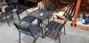 1 X OUTDOOR METAL TABLE SET - SQUARE TABLE AND 4 CHAIRS IN BLACK - 75CM HIGH - 60X60 SQAURE