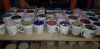 150 + PIECE BRAND NEW MUGS LOT CONTAINING LARGE AMOUNT OF OUTDOOR MUGS ( VARIOUS NAMES ) AND COLOURS , LARGE AMOUNT BRU CUPS IN VARIOUS STYLES AND COLOURS - GOOD TREAT CUPS ( VARIOUS NAMES AND COLOURS ) ETC - ON 5 SHELVES - 4