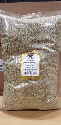 100+ 1KG SEALED BAGS OF DRIED THYME ( ORIGIN TURKEY ) - PLEASE NOTE THIS IS OUT OF DATE BBD: 01/03/2023 - ON 1 PALLET - SOME OU OF BOXES