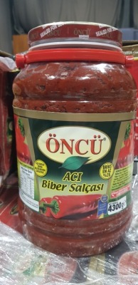 240 X ORIGINAL SEALED ONCU HOT PEPPER SAUCE 4300 G ( PLEASE NOTE THIS IS OUT OF DATE BBD : 11 / 01 / 2023 - ALL ON 1 PALLET - IN 60 BOXES OF 4