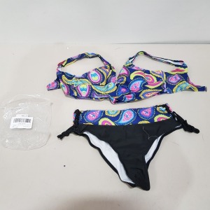 30 X BRAND NEW WOMAN 2 PIECE TANKINI SWIM / BEACH WEAR - IN SIZES TO INCLUDE S/ M / XL / L ETC - ALL IN PSYCHEDELIC PRINT