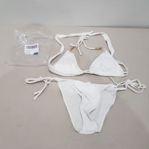 20 X BRAND NEW WOMAN 2 PIECE TANKINI SWIM / BEACH WEAR - IN SIZES TO INCLUDE S / M / L ETC - ALL IN WHITE