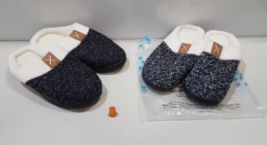 20 X BRAND NEW AGAINCARE MENS FLUFFY SLIPPERS - COLOURS TO INCLUDE BLACK AND BLACK AND WHITE - IN SIZES UK 9 - 10 / 10 - 11 - IN 2 TRAYS NOT INCLUDED