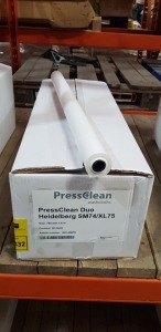 20 X BRAND NEW BOXED PRESS CLEAN DUO HEIDELBERG SM7/XL75 ROLLS - SIZE 765MM X 8M