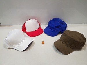 36 X BRAND NEW ASSORTED HATS TO INCLUDE BEACHFIELD, RESULT HEADWEAR, SNAPBACK IN VARIOUS COLOURS (BLUE, WHITE, BLACK, KHAKI, RED-WHITE)