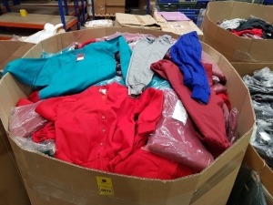 300 + BRAND NEW MIXED KIDS SCHOOLWEAR LOT CONTAINING WINTERBOTTOMS/ GEEJAY / UNBRANDED V-NECK AND CREW NECK JUMPERS - ALL IN VARIOUS SIZES AND COLOURS ( IN 1 FULL PALLET BOX )