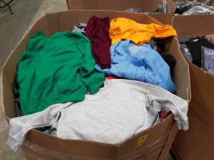 300 + BRAND NEW MIXED KIDS SCHOOLWEAR LOT CONTAINING WINTERBOTTOMS / GEEJAY / UNBRANDED - V-NECK AND CREW / NECK JUMPERS / JOGGERS - ALL IN VARIOUS SIZES AND COLOURS ( 1 FULL PALLET BOX )