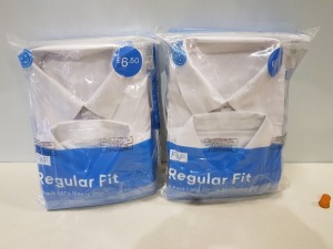 80 X BRAND NEW F&F PACKS OF 2 BOYS SCHOOL SHIRTS - ALL REGULAR FIT - ALL IN WHITE ALL IN SIZE 15 - 16 YRS - IN 4 BOXES