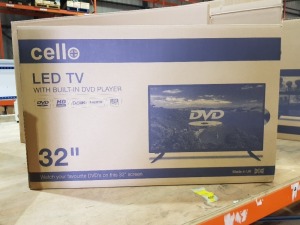 1 X BOXED CELLO 32 INCH LED TV WITH BUILT IN DVD PLAYER (C3220F) - A- GRADE