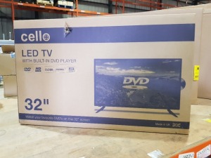 1 X BOXED CELLO 32 INCH LED TV WITH BUILT IN DVD PLAYER (C3220F) - A- GRADE