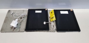 2 X APPLE I PAD TABLETS - 16GB STORAGE - INCLUDES CHARGERS AND CASES - 1 IN BLACK AND 1 IN BLUE