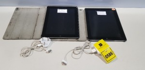 2 X APPLE I PAD TABLETS - 16GB STORAGE - INCLUDES CHARGERS AND CASES - 1 IN BLACK AND 1 IN BLUE