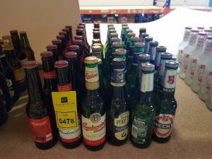 45 PIECE MIXED BRAND NEW ALCOHOL LOT CONTAINING 19 X BUDWISERS BEERS 300 ML / 330 ML / 13 X PERONI BEER 330 ML / 8 X BECKS 275 ML / 3 X HOLSTEN PILS 275 ML / ETC