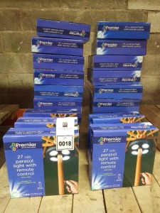 23 X BRAND NEW PREMIER ICE WHITE PARASOL LIGHTS LED WITH REMOTE CONTROLS