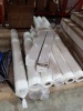 8 X BRAND NEW MIXED PRINTING ROLLS LOT CONTAINING 3X WHITE ROLLS 2.6M X 135M - 2X WHITE ROLLS 1.68M X 90M - 2X BOXED SEMI MATT PAPER 200GSM 1067MMX 30M