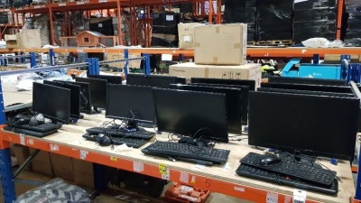 FULL BAY ELECTRONIC MIXED LOT CONTAINING 16 X PC MONITORS (LG & AOC), 8 X KEYBOARDS AND 7 X COMPUTER MICE