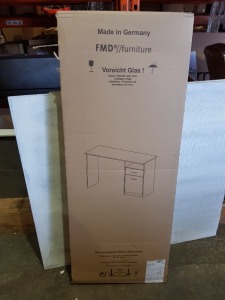 1 X BRAND NEW AND BOXED FMB JACKSON WOODEN DESK WITH 1 DOOR AND 1 DRAWER - IN WHITE COLOUR