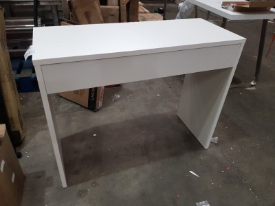 1 X BRAND NEW WHITE DRESSING TABLE WITH DRAWER - SIZE H 80CM L 100CM W 40CM