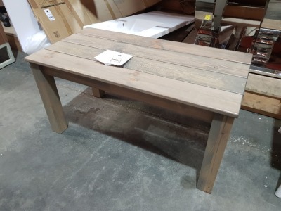 1 X BRAND NEW TREATED OUTDOOR SOLID PINE WOOD COFFEE TABLE SIZE H 50CM L 100CM W 50CM