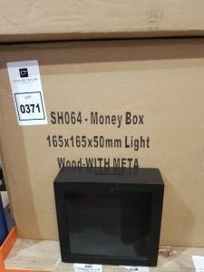 240 X BRAND NEW BLACK MONEY BOXES SIZE 165X 165 X 50MM