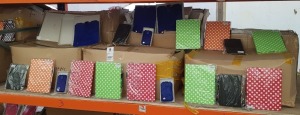 FULL BAY BRAND NEW MIXED LOT CONTAINING - ROSIE FORTESCUE IPAD COVERS - POLKA DOT IPAD COVERS - KINDER FIRE CASES ETC