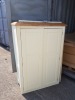 4 X BRAND NEW CREAM WARDROBES WITH MISSING BOTTOMS - SIZE H 155CM D 55CM W 105CM - IDEAL FOR DIY PROJECT - IN 4 LARGE BOXES