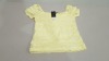 25 X BRAND NEW DOROTHY PERKINS YELLOW WOMANS CROP TOPS IN PALE YELLOW COLOUR - ALL IN VARIOUS SIZES TO INCLUDE UK 8 / UK 10 / UK 12 / UK 14 / UK 16 RRP £ 20.00 PP - TOTAL RRP £ 500.00