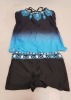 20 X BRAND NEW WOMENS 2 PIECE TANKINI BATHING SUIT SET IN BLUE IN SIZES L AND XL