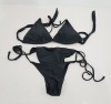 20 X BRAND NEW WOMENS 2 PIECE BATHING SUIT SET IN BLACK IN SIZES S, M AND L