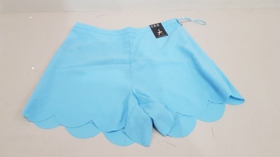 40 X BRAND NEW ATMOSPHERE BABY BLUE MINI SHORTS (SIZE UK 18 )