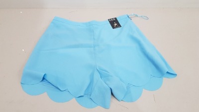 40 X BRAND NEW ATMOSPHERE BABY BLUE MINI SHORTS (SIZE UK 14 )