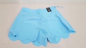 40 X BRAND NEW ATMOSPHERE BABY BLUE MINI SHORTS (SIZE UK 14 )