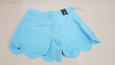 40 X BRAND NEW ATMOSPHERE BABY BLUE MINI SHORTS (SIZE UK 10 )