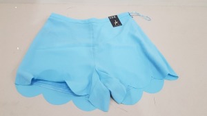 40 X BRAND NEW ATMOSPHERE BABY BLUE MINI SHORTS (SIZE UK 6 )