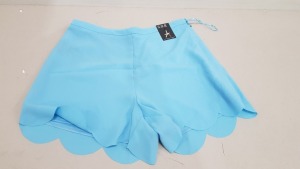 40 X BRAND NEW ATMOSPHERE BABY BLUE MINI SHORTS (SIZE UK 6 )