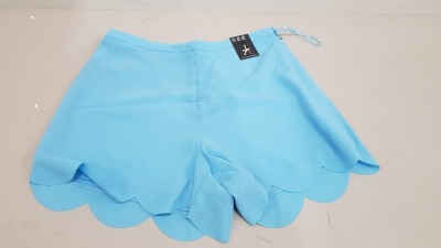 40 X BRAND NEW ATMOSPHERE BABY BLUE MINI SHORTS IN MIXED SIZES TO INCLUDE UK 6 / 8