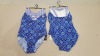 20 X BRAND NEW GEORGE BLUE WOMENS 1 PIECE SWIM SUITS - IN BLUE FLORAL PRINT - IN MIXED SIZES UK 12 / 14 / 16 / 20