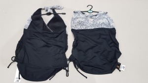 20 X BRAND NEW GEORGE WOMENS 1 PIECE BATHING SUITS - IN BLACK AND WHITE DOT PRINT - IN MIXED SIZES UK 14 / 16 / 18