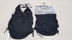 20 X BRAND NEW GEORGE WOMENS 1 PIECE BATHING SUITS - IN BLACK AND WHITE DOT PRINT - IN MIXED SIZES UK 14 / 16