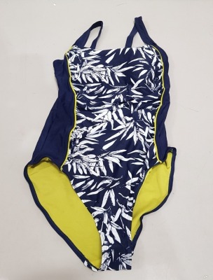 20 X BRAND NEW GEORGE 1 PIECE SWIM SUITS - IN BLUE FLORAL PRINT - IN MIXED SIZES TO INCLUDE UK 10 / 14 - IN 1 TRAY