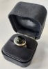 GENTS SILVER COLOURED & BLACK STONE SIGNET RING WITH BLACK DISPLAY BOX & RETAIL BOX PRINTED TIFFANY & CO. RING IS STAMPED AS FOLLOWS - TIFFANY & CO - (SIGNATURE) - AG925 - HONG KONG NOTE: RING SIZE - 18mm DIA - 2