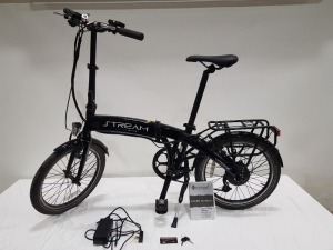 1 X NEAR NEW VITESSE STREAM FOLDING ELECTRIC BIKE - 20 INCH WHEEL - 7 GEAR - INCLUDES LOCKING KEY / MANUAL / AND CHARGER - ( VIT0033) - RRP £ 949.00