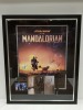 1 X STAR WARS THE MANDALORIAN FRAMED PRINT FEATURING AN IB-94 BLASTER - SIGNED BY PEDRO PASCAL - ONE-OFF BESPOKE ORIGINAL FRAME SIZE HEIGHT 112 CM HEIGHT X 91.5 CM WIDTH (PLEASE NOTE THE FRAME HAS SLIGHT CHIP ON TOP RIGHT - SEE IMAGE) - 7